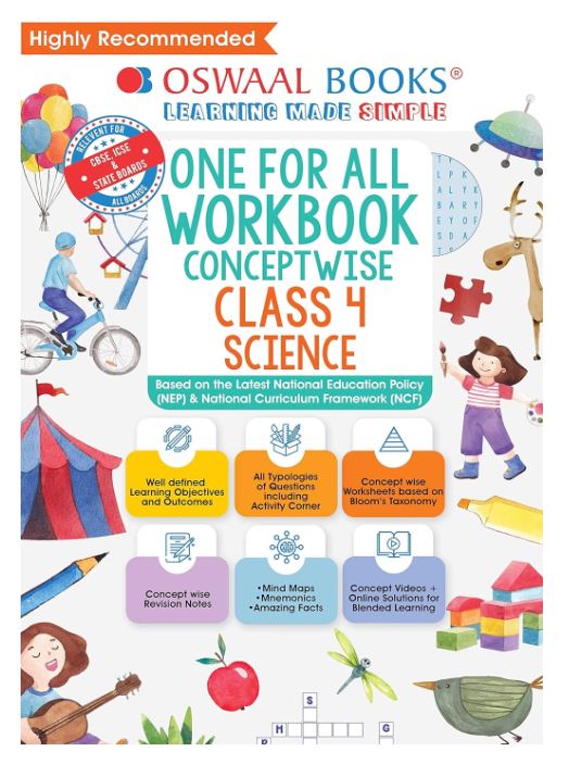 Oswaal One For All Workbook, Class-4, Science